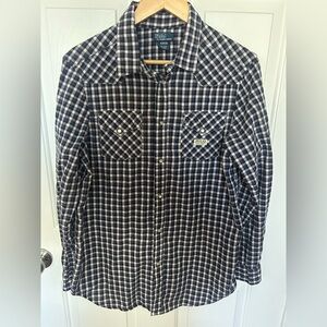 Polo by Ralph Lauren Men's Blue and White Plaid Shirt size 18-20 xl teenager